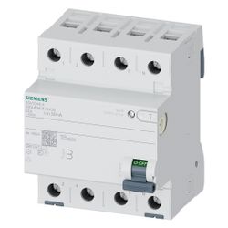 Siemens FI-Schutzschalter SENTRON 5SV3 Typ B 63A 30mA 4-polig 4TE 400V kurzzeitverzög... SIEMENS-5SV33464 4001869549040 (Abb. 1)