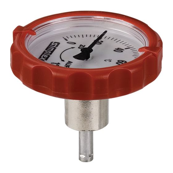 Simplex Thermometergriff lange Ausführung DN20-50 Kunststoff rot