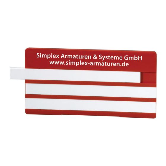 Simplex Bezeichnungsschild mit 3 Leerleisten 100 x 50mm Kunststoff rot mit Aufdruck