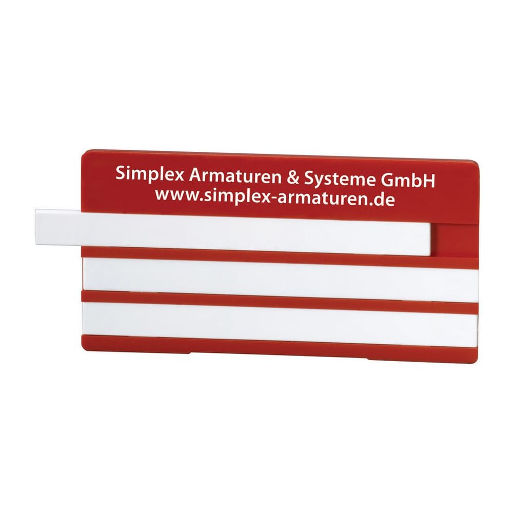 Simplex Bezeichnungsschild mit 3 Leerleisten 100 x 50mm Kunststoff rot mit Aufdruck... SIMPLEX-F55104.56 4013852235014 (Abb. 1)