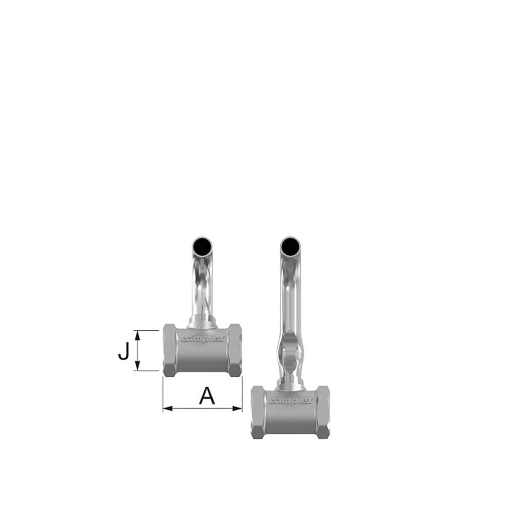 Simplex Sockelleistenanschluss mit Innengewinde Rohrende 12mm x G1/2i, Messing vernicke... SIMPLEX-F13486 4013852268678 (Abb. 2)