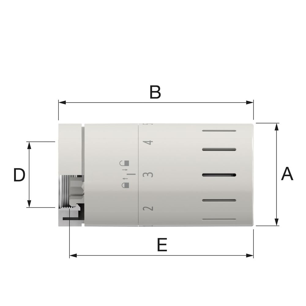 Simplex Design-Thermostatkopf TC-D1 weiß Klemmanschluss mit Nullstellung... SIMPLEX-F35322 4013852269750 (Abb. 2)