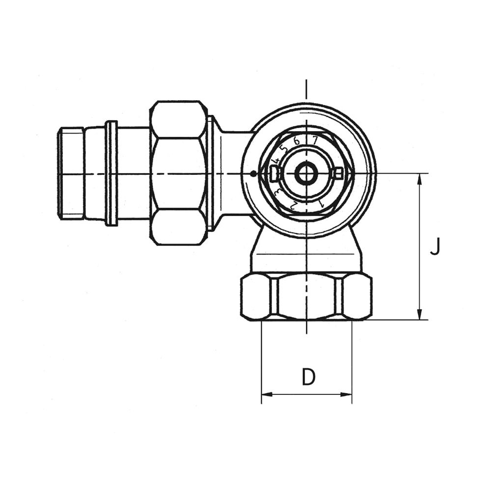 Simplex Thermostatventil Winkeleck links DN15 mit Voreinstellung, Rp 1/2" x G1/2a, M30x... SIMPLEX-F34015 4018919004831 (Abb. 2)
