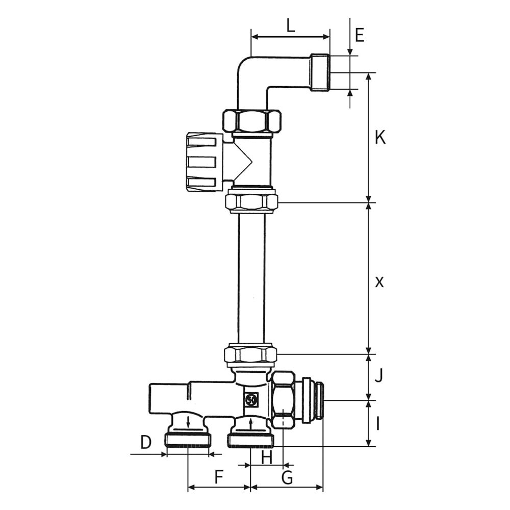 Simplex Zweirohranschluss-Set DN15, M30x1,5 Durchgangsventil, ohne Voreinstellung... SIMPLEX-F34150 4018919004855 (Abb. 2)