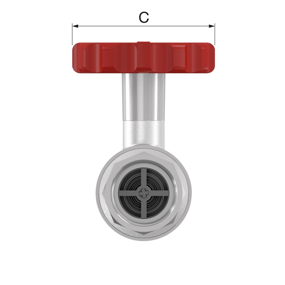 Simplex Pumpen-KH mit Thermometergriff rot, SKB DN25 G1i PN16 Messing vernickelt... SIMPLEX-F10135 4013852201606 (Abb. 3)