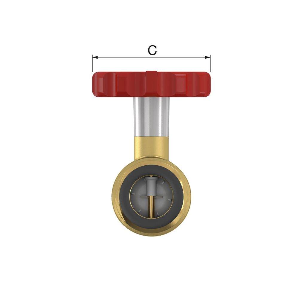 Simplex Pumpen-KH mit Thermometergriff rot, SKB DN25 Press 28 PN16 M+V Kontur Messing... SIMPLEX-F10525 4013852252172 (Abb. 3)