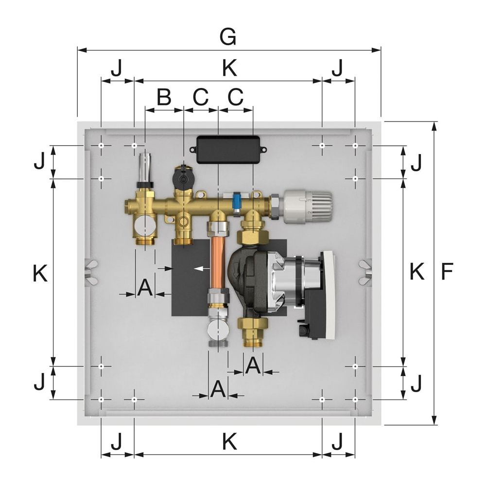 Simplex System-Regelbox KOMFORT G3/4a Eurokonus Messing, UP-Metallgehäuse... SIMPLEX-F11854 4013852267091 (Abb. 3)