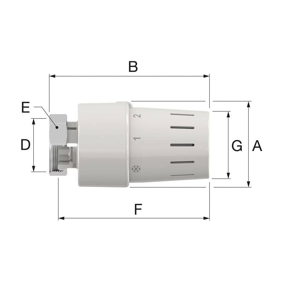 Simplex Standard-Thermostatkopf TC-S3 weiß Klemmanschluss mit Nullstellung... SIMPLEX-F35342 4013852271609 (Abb. 2)