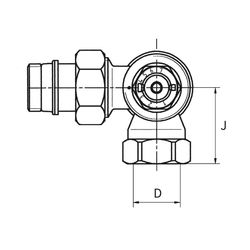 Simplex Thermostatventil Winkeleck links DN15 mit Voreinstellung, Rp 1/2" x G1/2a, M30x... SIMPLEX-F34015 4018919004831 (Abb. 1)