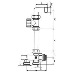 Simplex Zweirohranschluss-Set DN15, M30x1,5 Durchgangsventil, ohne Voreinstellung... SIMPLEX-F34150 4018919004855 (Abb. 1)