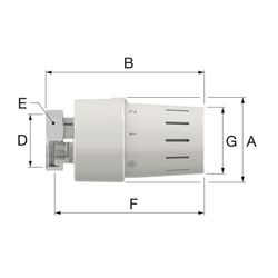 Simplex Standard-Thermostatkopf TC-S3 chrom Klemmanschluss mit Nullstellung... SIMPLEX-F35343 4013852271616 (Abb. 1)