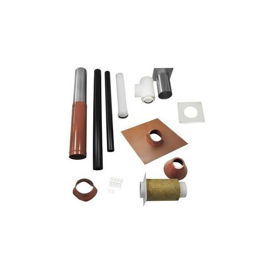 Skoberne Dachdurchführung GP Unifix 165, 0,4m, D80/125, 25-45 Grad, Rot, 750004
