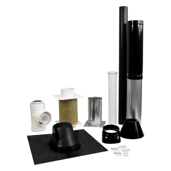 Skoberne Dachdurchführung GP Unifix 165, 0,4m, D80/125, 35-55 Grad, Schwarz, 750031
