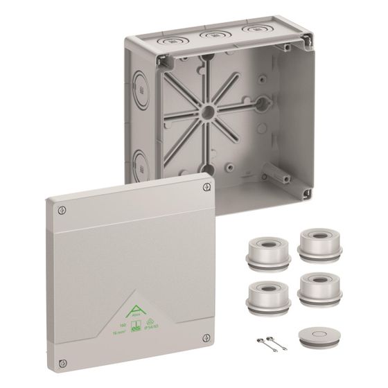 Spelsberg Abzweigkasten Abox 160-L, 182x182x90mm IP66 16mm2 1000V, Kunststoff, Grau