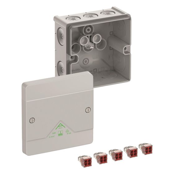 Spelsberg Abzweigkasten Abox 040-4², 102x102x57mm, IP66, 400V, 4mm2, Kunststoff, Grau
