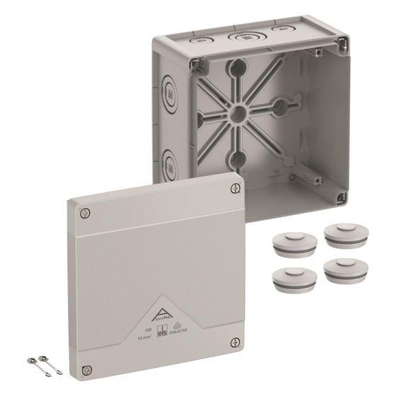 Spelsberg Abzweigkasten Abox Pro 100-L quadratisch, 152x152x85mm, 1000V, Kunststoff, Grau