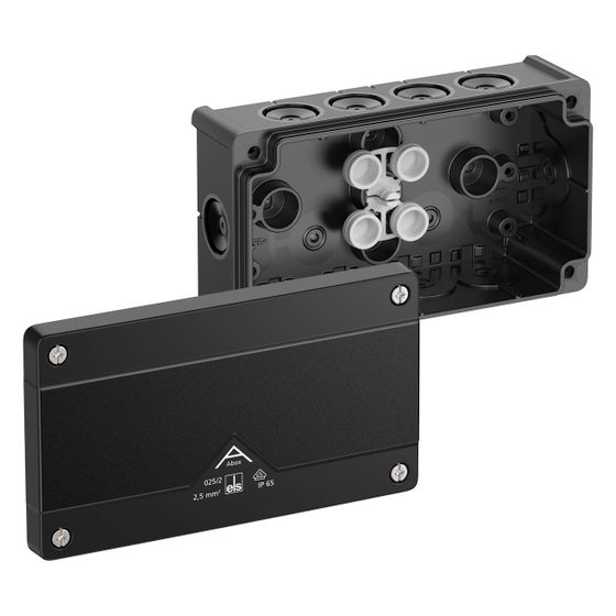 Spelsberg Verbindungskasten Abox 025/2-L/sw rechteckig, 152x87x52mm, IP66, Schwarz
