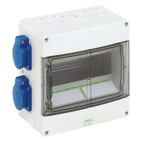 Spelsberg Steckdosenverteiler STV 904S, 200x200x122mm, 4 Schutzkontakt-Steckdosen, IP44, Kunststoff, Grau