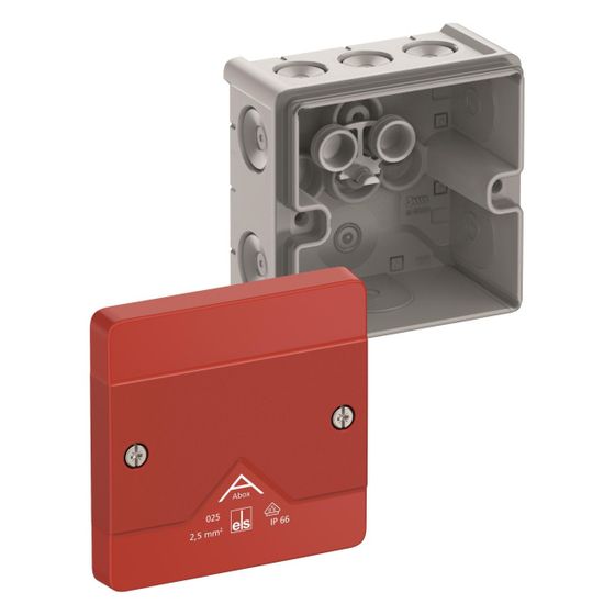 Spelsberg Abzweigkasten Abox 025-L/SB quadratisch, 87x87x52mm IP66 1000V, Kunststoff, Rot
