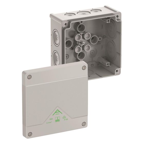 Spelsberg Abzweigkasten Abox 060-L quadratisch, 127x127x70mm IP66 1000V, Kunststoff, Grau