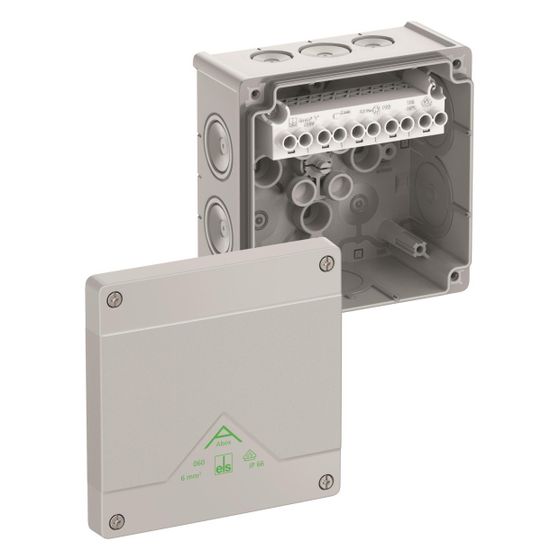 Spelsberg Abzweigkasten Abox 060-6², 127x127x70mm, IP66, 6mm2, Kunststoff, Grau