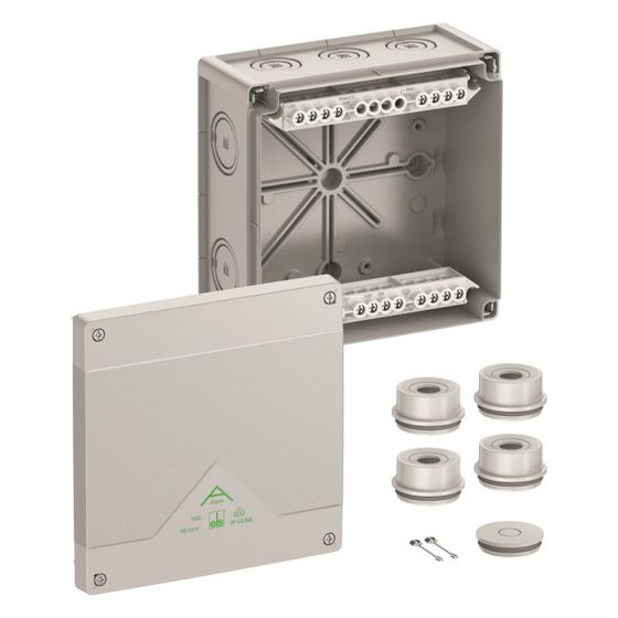 Spelsberg Abzweigkasten Abox 160-16, 182x182x90mm, 16mm2, Kunststoff, Grau, 81642001