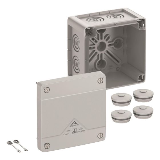 Spelsberg Abzweigkasten Abox Pro 040-L quadratisch, 102x102x70mm IP66/IP67/IP69 4mm2, Kunststoff, Grau, 40440001