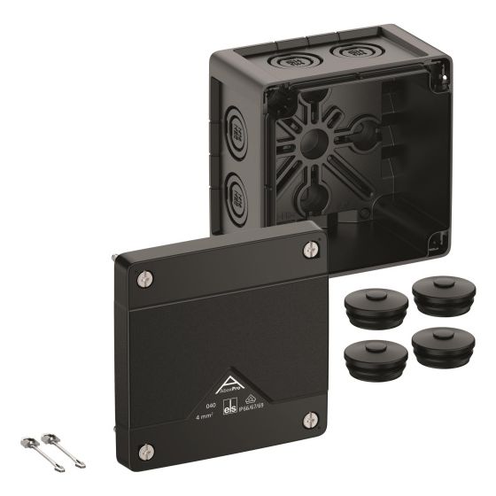 Spelsberg Abzweigkasten Abox Pro 040-L/sw quadratisch, 102x102x70mm, IP66/IP67/IP69, Kunststoff, Schwarz