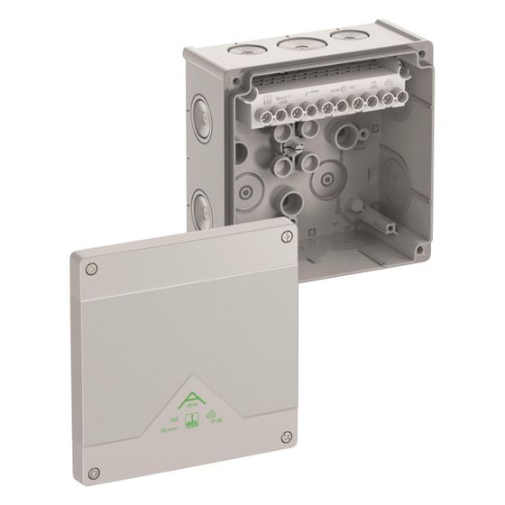 Spelsberg Abzweigkasten Abox 100-10, 152x152x80mm, IP66, 10mm2, Kunststoff, Grau, 81042001
