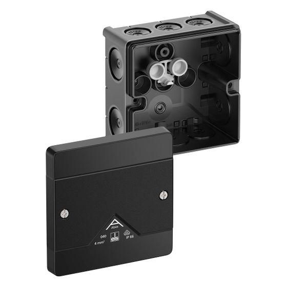 Spelsberg Verbindungskasten Abox 040-L/sw, 102x102x57mm, IP66, 4mm2, 1000V, schwarz