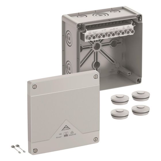 Spelsberg Abzweigkasten Abox Pro 100-10², 152x152x85mm, Kunststoff, Grau