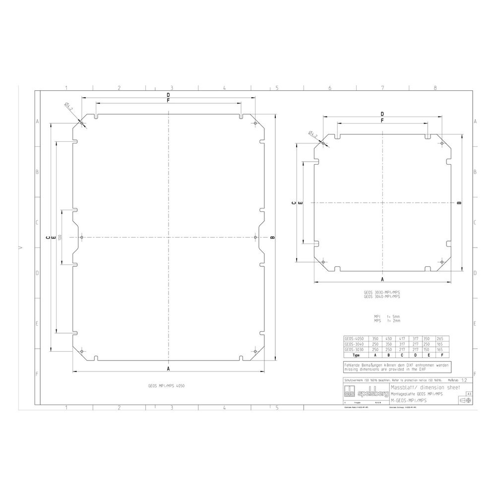 Spelsberg Montageplatte GEOS MPI-4050, 450x350mm, unbehandelt... SPELSBERG-72000501 4013902614073 (Abb. 2)