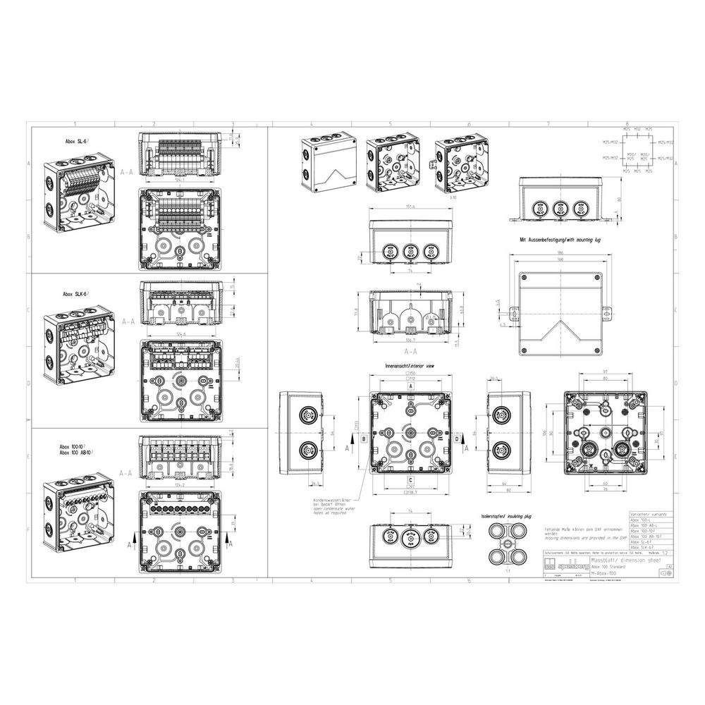 Spelsberg Abzweigkasten Abox SL-6² quadratisch, 152x152x80mm, IP66, Steckklemme, gr... SPELSBERG-80644001 4013902660780 (Abb. 6)