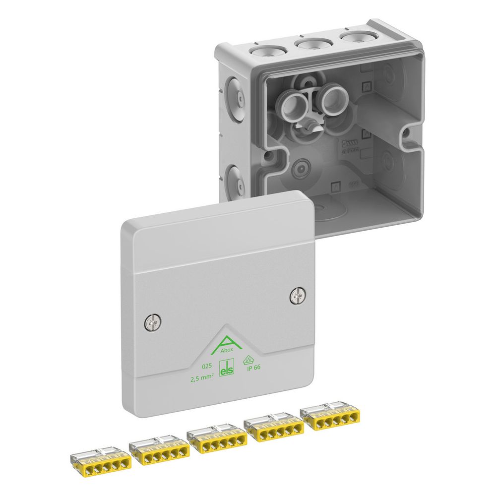 Spelsberg Abzweigkasten Abox 025-2,5, 87x87x52mm, IP66, 2,5mm2, Kunststoff, Grau... SPELSBERG-80242001 4013902662678 (Abb. 2)