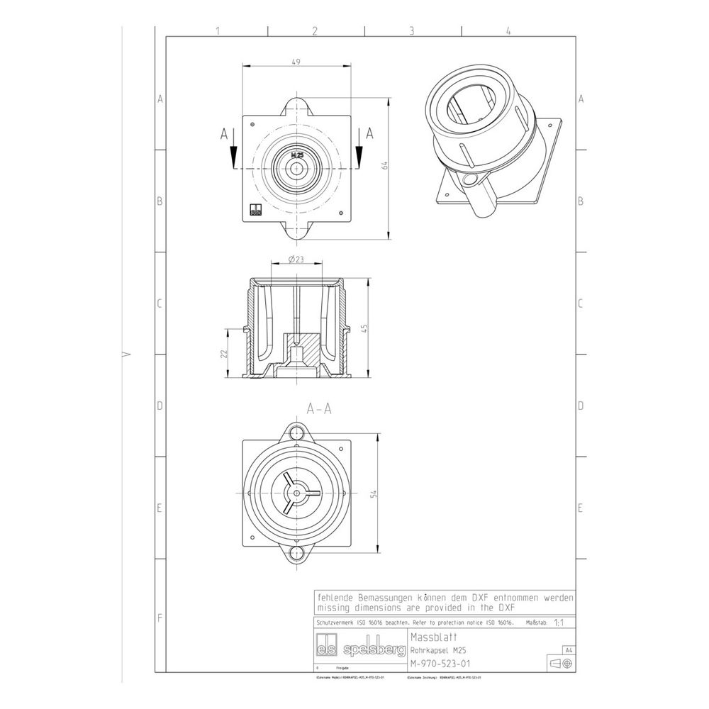 Spelsberg Rohrkapsel ROP 25, M25... SPELSBERG-97052301 4013902180127 (Abb. 2)