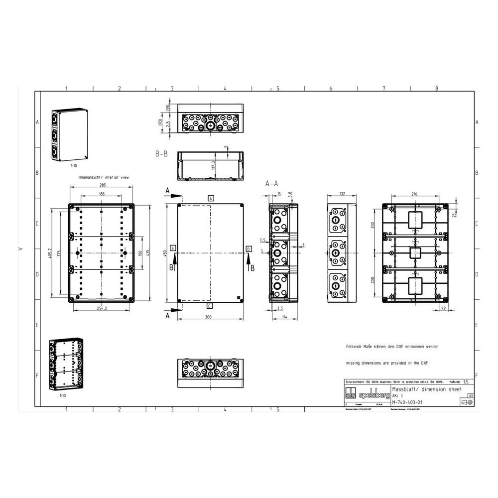 Spelsberg Leergehäuse AKL 3-t, IP65, 450x300x132mm, Grau... SPELSBERG-74400301 4013902071289 (Abb. 2)