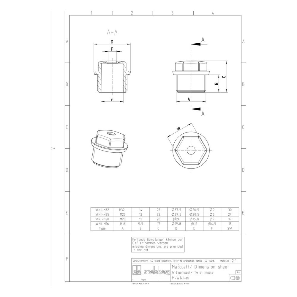 Spelsberg Würgenippel WNI M16/gr, 16mm, IP54, Grau... SPELSBERG-21341601 4013902013708 (Abb. 2)