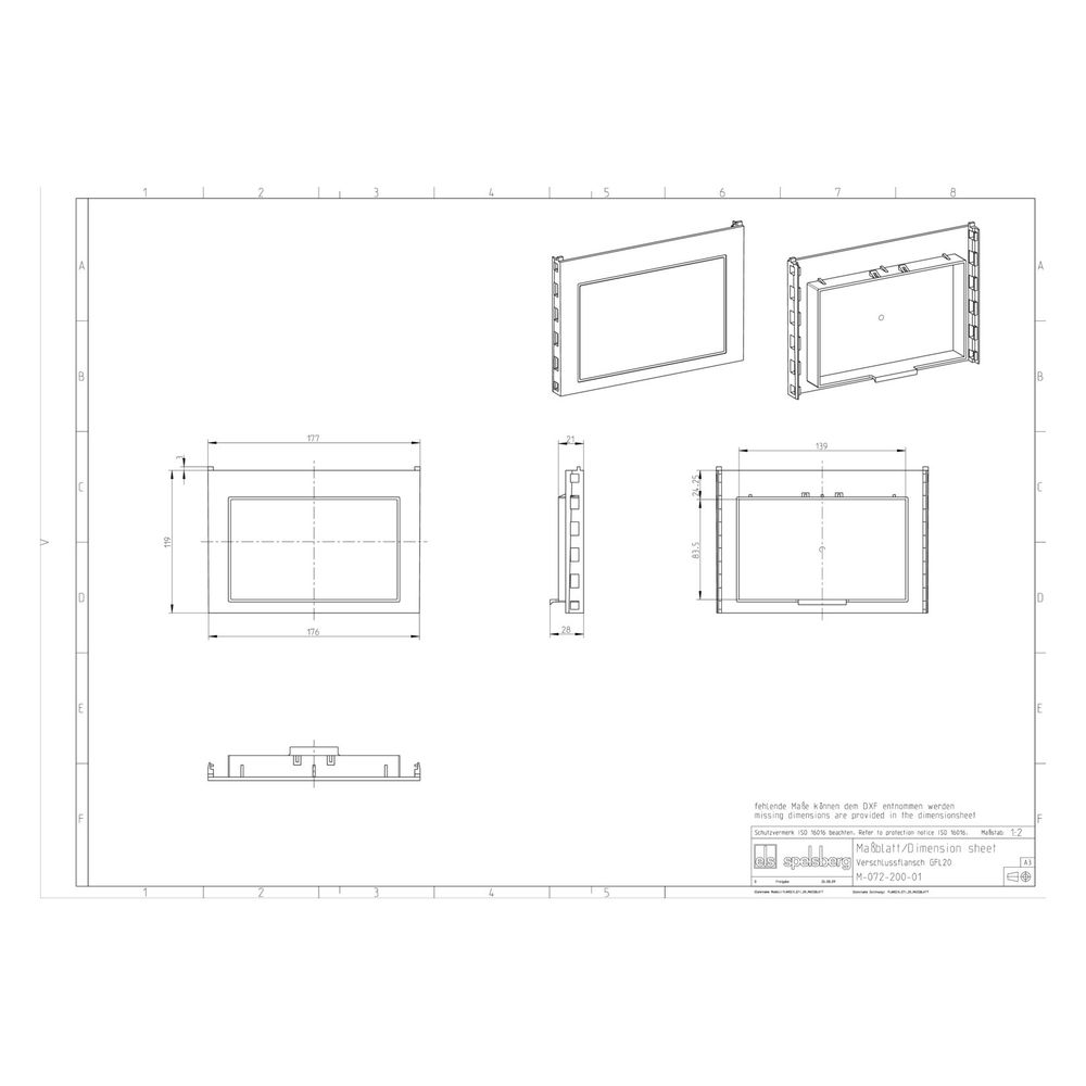 Spelsberg Kombiflansch GFL 20, 220x175x3mm, Kunststoff... SPELSBERG-07220001 4013902051014 (Abb. 3)