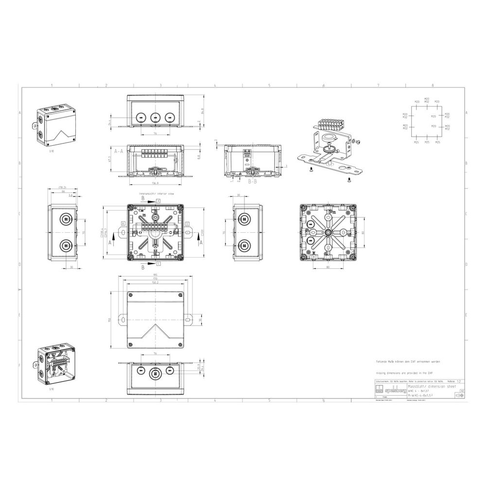 Spelsberg Kabelabzweigkasten WKE 4, 150x150x85mm, IP66, E90, orange... SPELSBERG-86850801 4013902631353 (Abb. 2)