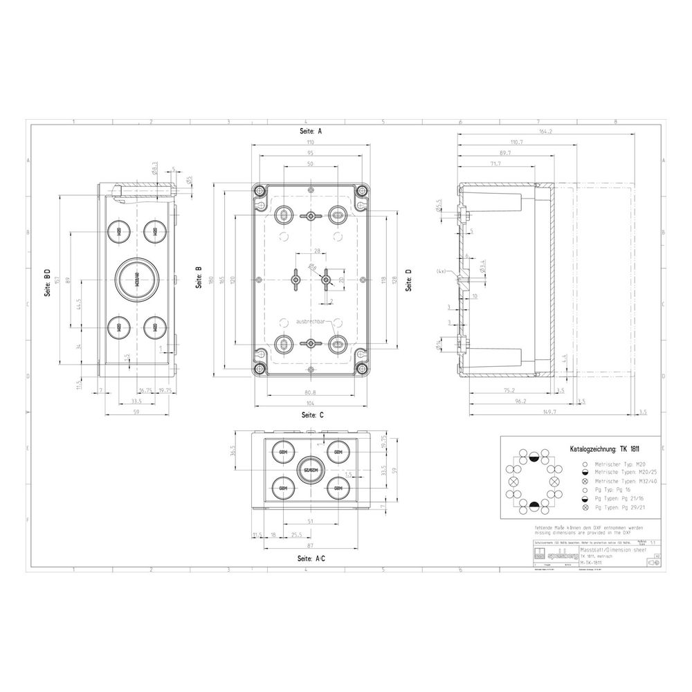 Spelsberg Reihenklemmenkasten RK 4/18KL, IP66 110x180x90mm 400V, Kunststoff, Grau... SPELSBERG-61591201 4013902090174 (Abb. 3)
