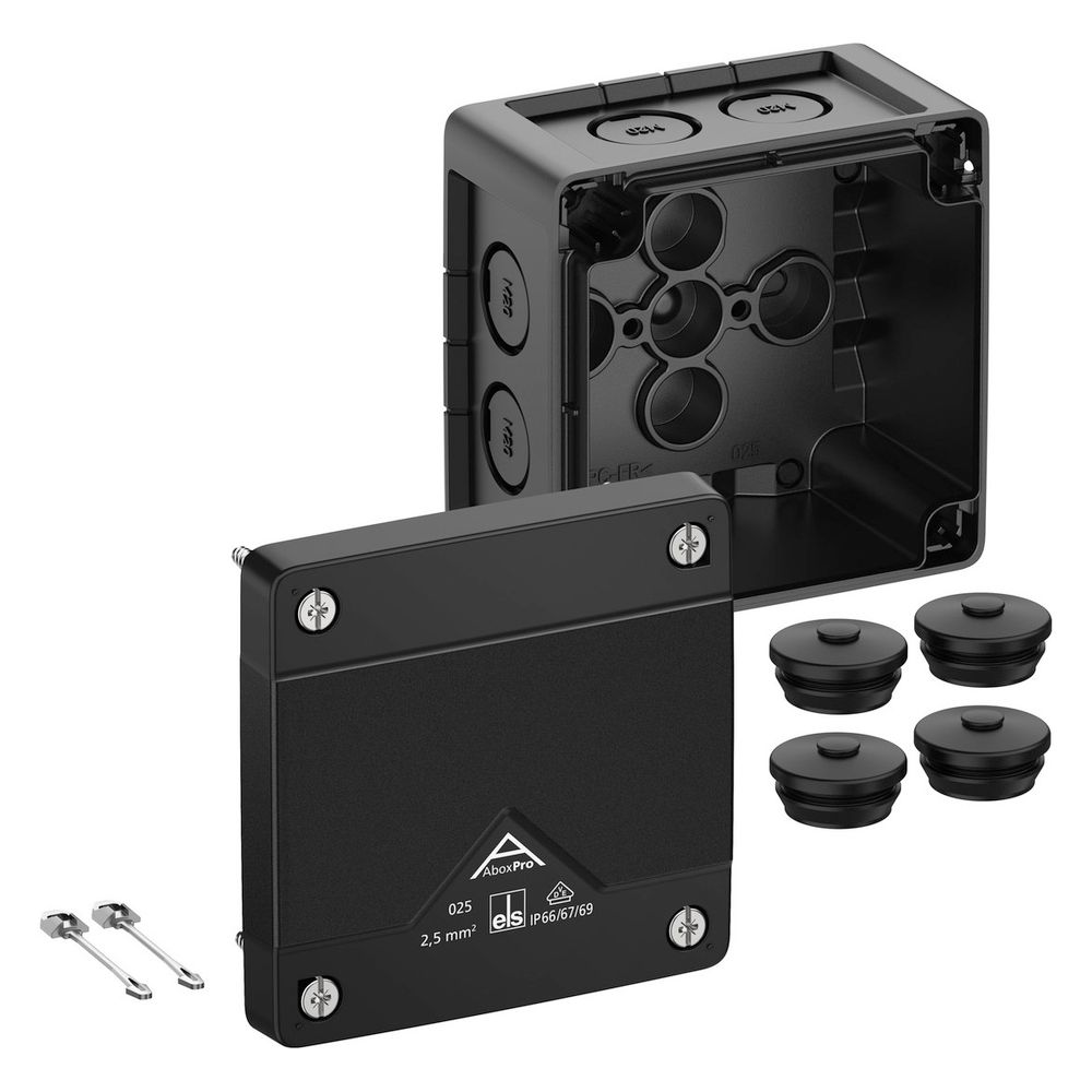 Spelsberg Abzweigkasten Abox Pro 025-L/sw quadratisch, 92x92x60mm IP66/IP67/IP69, K... SPELSBERG-40200001 4013902662043 (Abb. 2)