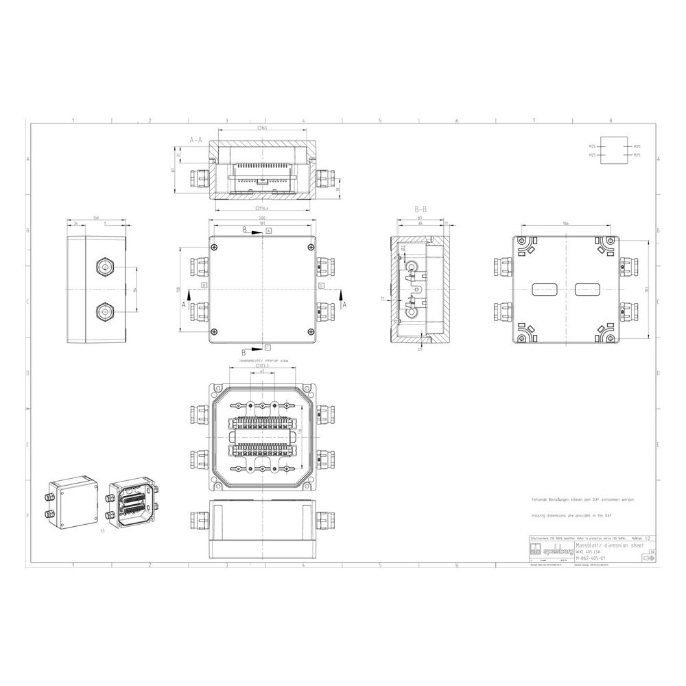Spelsberg Kabelabzweigkasten WKE 405 LSA quadratisch, 200x200x110mm, IP66, E30, Kun... SPELSBERG-86240501 4013902409259 (Abb. 4)