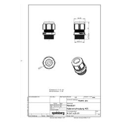 Spelsberg Kabelverschraubung KVR M25-MGM, 27mm Schlüsselweite IP68, Polyamid, Grau... SPELSBERG-22742501 4013902012558 (Abb. 1)