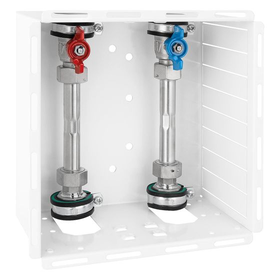 Strawa Wasserstation W2-T130-Typ A, 110mm DN 20, 220x220x130mm, Weiß RAL 9016