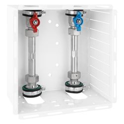 Strawa Wasserstation W2-T130-Typ A, 110mm DN 20, 220x220x130mm, Weiß RAL 9016... STRAWA-50-240071  (Abb. 1)