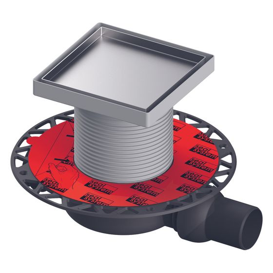 Tece drainpoint Ablaufset S 116 superflach mit Seal System, Universalflansch, befliesbare Fliesenmulde plate 150mm