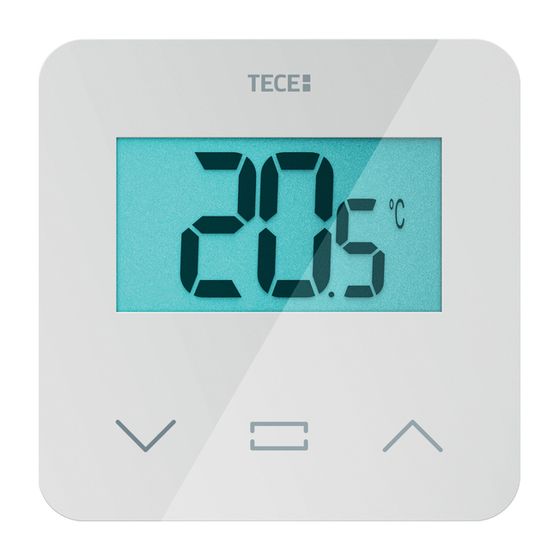 Tece floor Sh-Dth Raumbediengerät Temperatur und Feuchtesensor, LCD-Display, Weiß