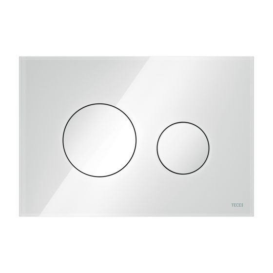 Tece loop WC-Betätigungsplatte Zweimengen, Glas Weiß glänzend, Tasten Weiß glänzend