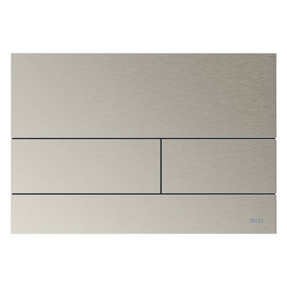Tece square II Metall WC-Betätigungsplatte für Zweimengentechnik, mit farbiger Oberfl., Nickel cool geb. mit Anti-Fingerprint