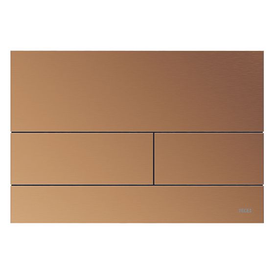 Tece square II Metall WC-Betätigungsplatte für Zweimengentechnik, mit farbiger Oberfläche, Bronze geb. mit Anti-Fingerprint